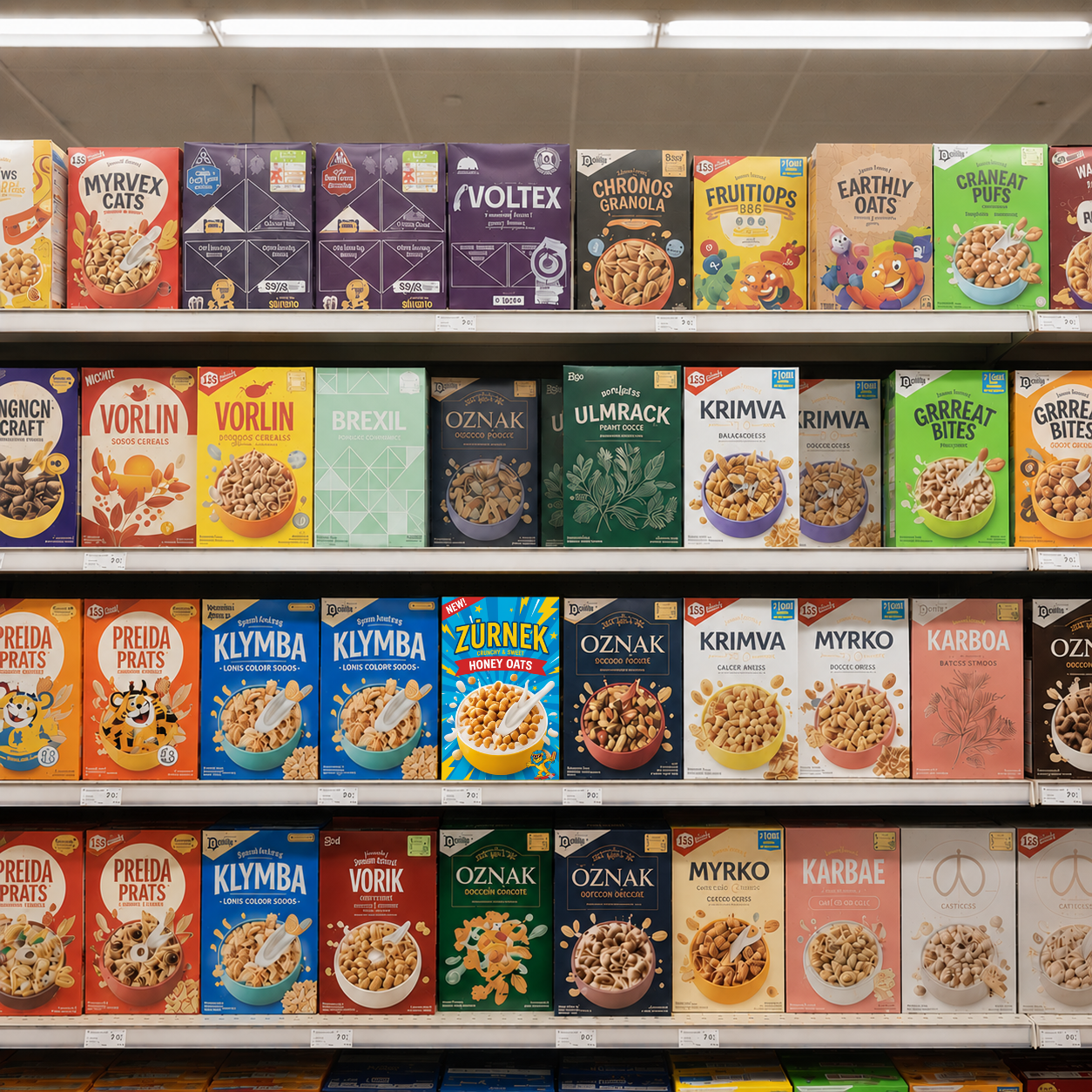 Shelf with flashy design inserted